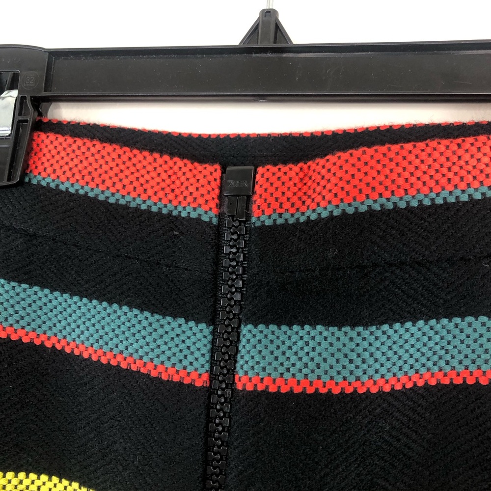 New Givenchy Basket Weave wool stripe pencil skirt black red stripe - Picture 9 of 12